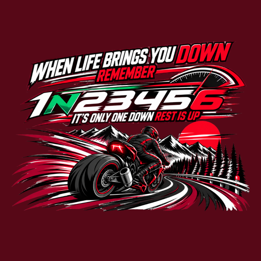 1N23456 Biker Graphic T-Shirt - When Life Brings You Down