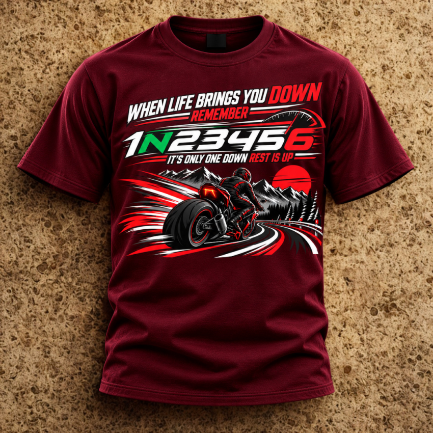 1N23456 Biker Graphic T-Shirt - When Life Brings You Down