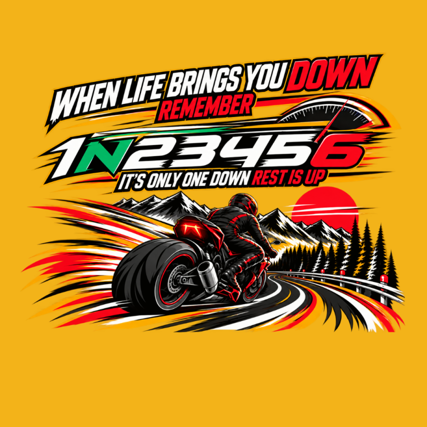 1N23456 Biker Graphic T-Shirt - When Life Brings You Down