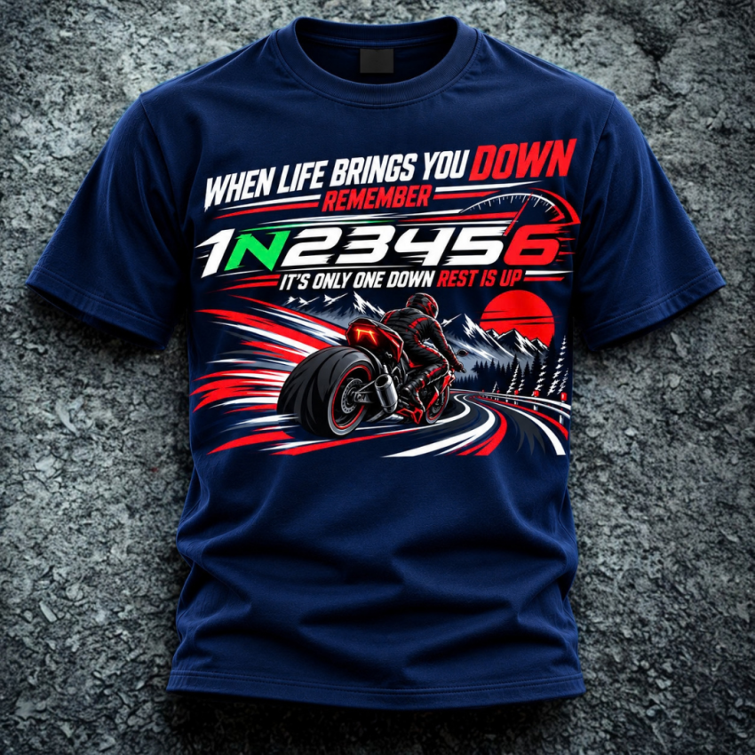 1N23456 Biker Graphic T-Shirt - When Life Brings You Down