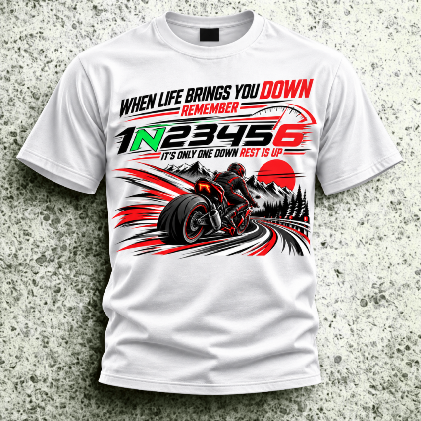 1N23456 Biker Graphic T-Shirt - When Life Brings You Down