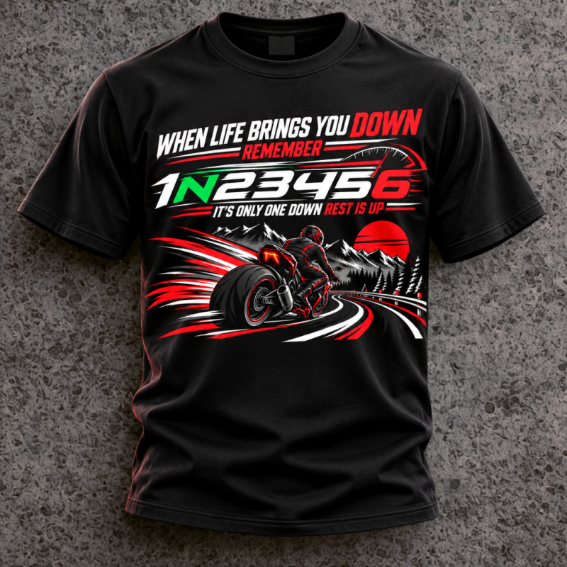 1N23456 Biker Graphic T-Shirt - When Life Brings You Down
